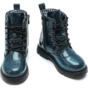 ⭐ Boys Girls Waterproof Mid-Calf Combat Boots Lace-Up Glitter Toddler to Big Kid