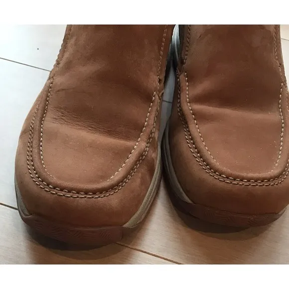 $100 Clarks Men Langton Step Slip On TAN 12 M leather nubuck eu 46 shoes loafers