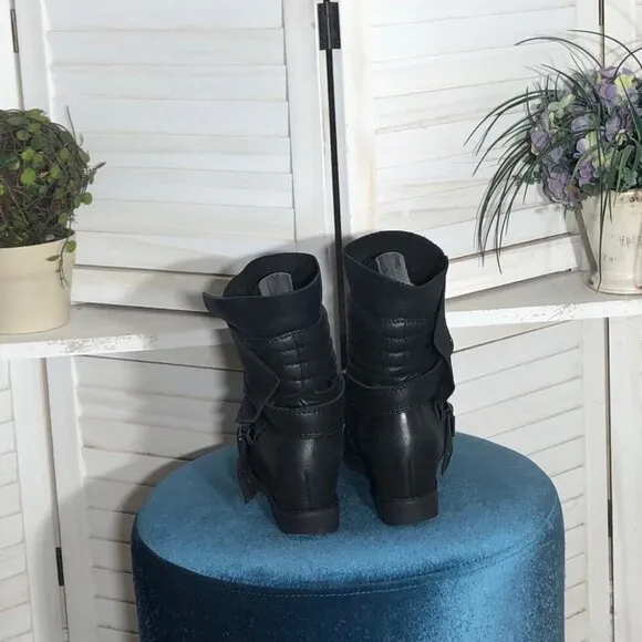 2068 TwentySixtyEight Ankle-high Boots Genuine Leather Velcro Closure Black W 37