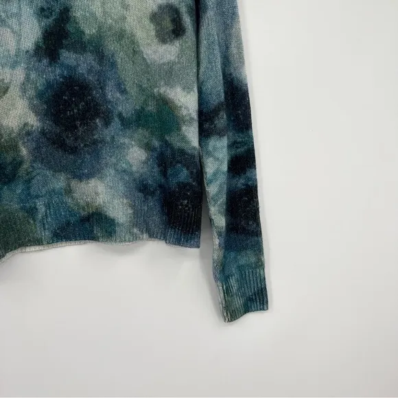 360 Cashmere Jade Watercolor Abstract Roundneck Long Sleeves Sweater - A…