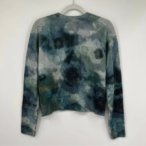 360 Cashmere Jade Watercolor Abstract Roundneck Long Sleeves Sweater - A…