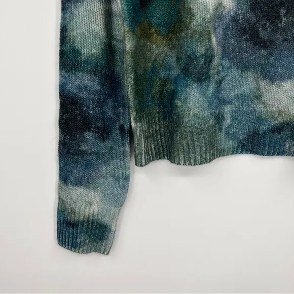 360 Cashmere Jade Watercolor Abstract Roundneck Long Sleeves Sweater - A…