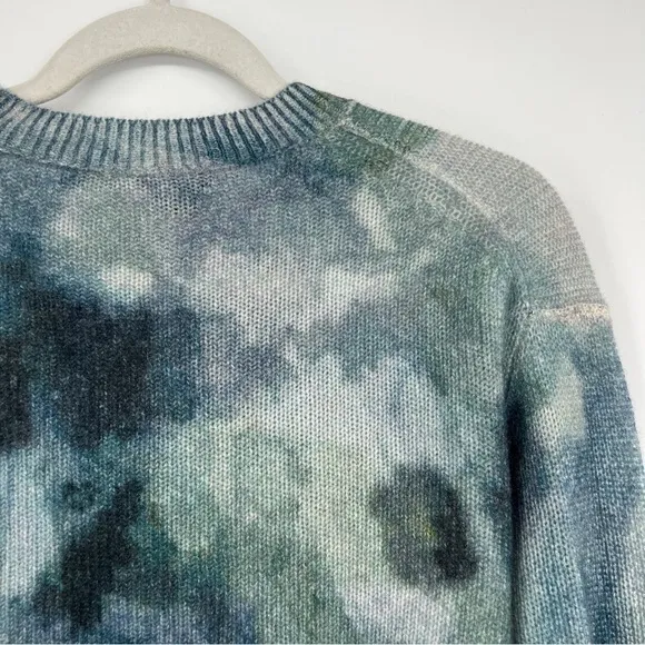 360 Cashmere Jade Watercolor Abstract Roundneck Long Sleeves Sweater - A…