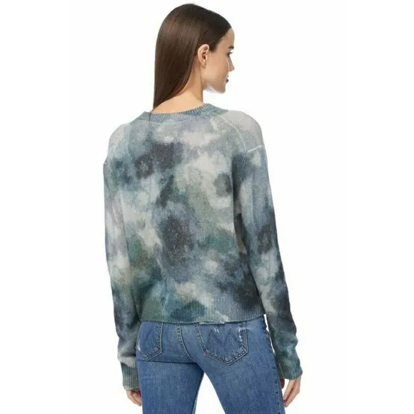 360 Cashmere Jade Watercolor Abstract Roundneck Long Sleeves Sweater - A…