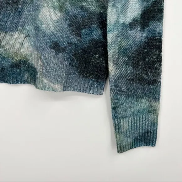 360 Cashmere Jade Watercolor Abstract Roundneck Long Sleeves Sweater - A…