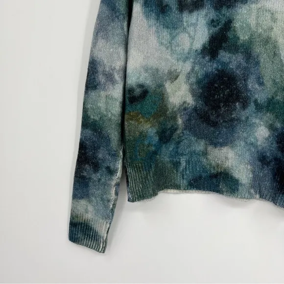 360 Cashmere Jade Watercolor Abstract Roundneck Long Sleeves Sweater - A…