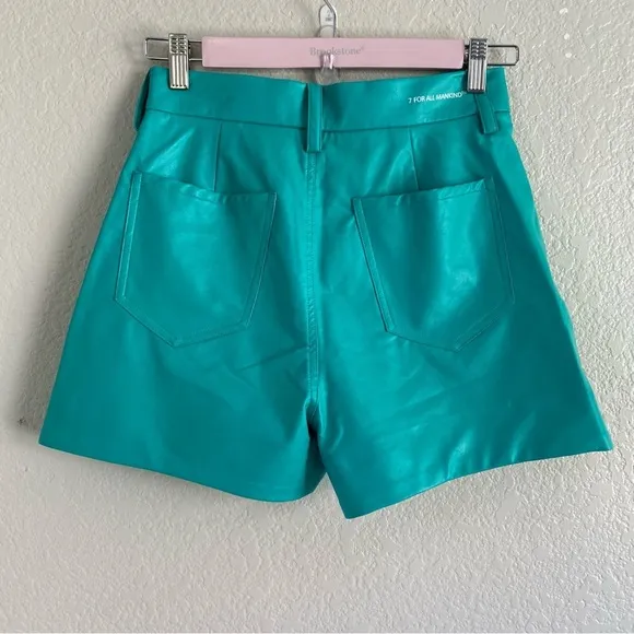 7 for all mankind FAUX LEATHER TAILORED SHORT IN ATLANTIS