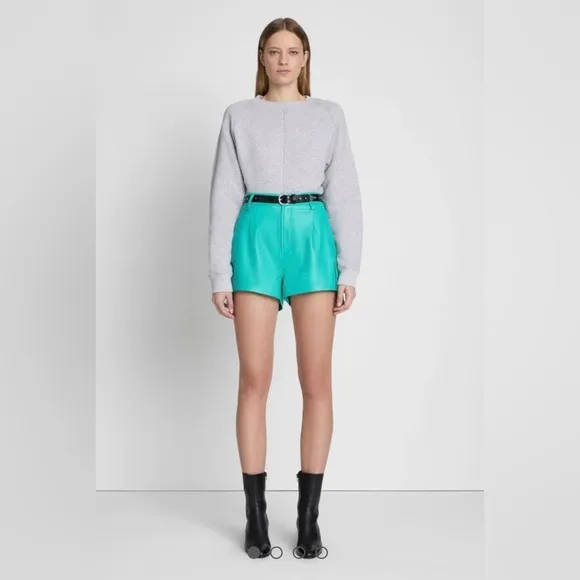 7 for all mankind FAUX LEATHER TAILORED SHORT IN ATLANTIS
