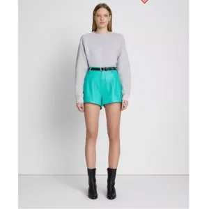 7 for all‎ mankind teal green faux leather shorts size 26 NWT