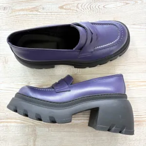 8 By Yoox Leather Chunky Platform Penny Loafer | Purple Size 38