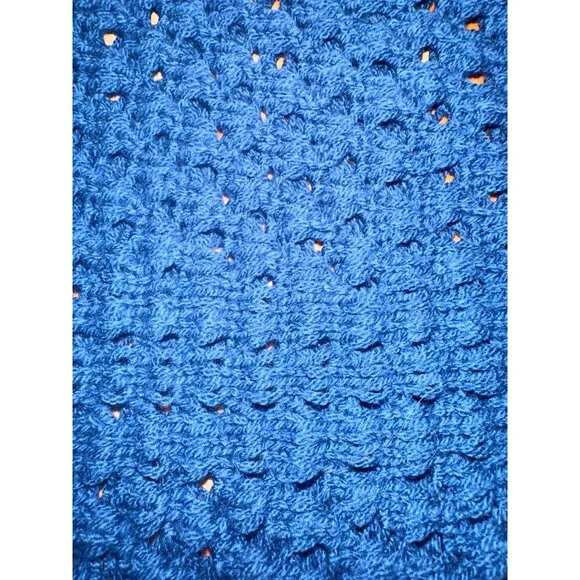 89th &amp; Madison Crop Top Open Knit Cardigan Blue Short Sleeve Layering Sweater XL
