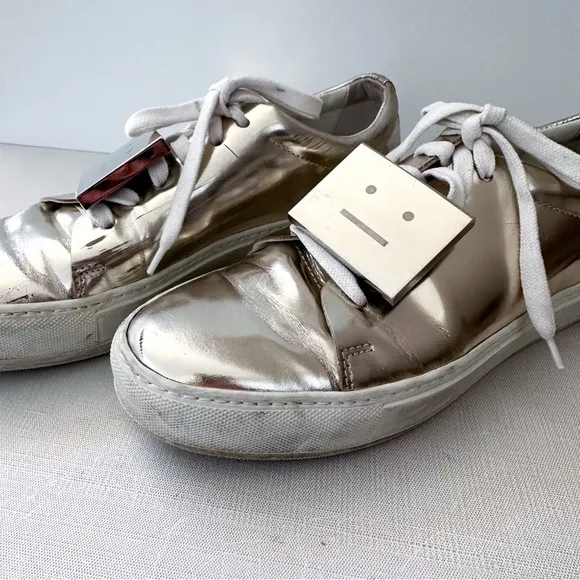 Acne Studios Adriana Metallic Silver Metallic Sneakers