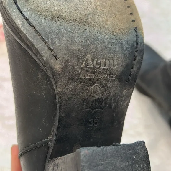 Acne Studios - Vintage Pistol Black Leather Heeled Boots