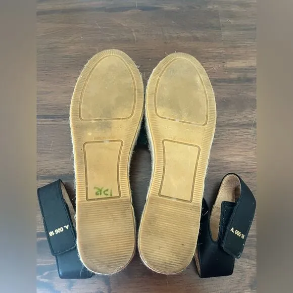 Act. Series Alvesta Leather Ankle Strap Espadrilles Black