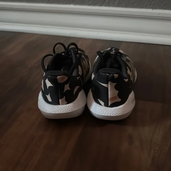 Adidas Black and Beige Floral Sneakers