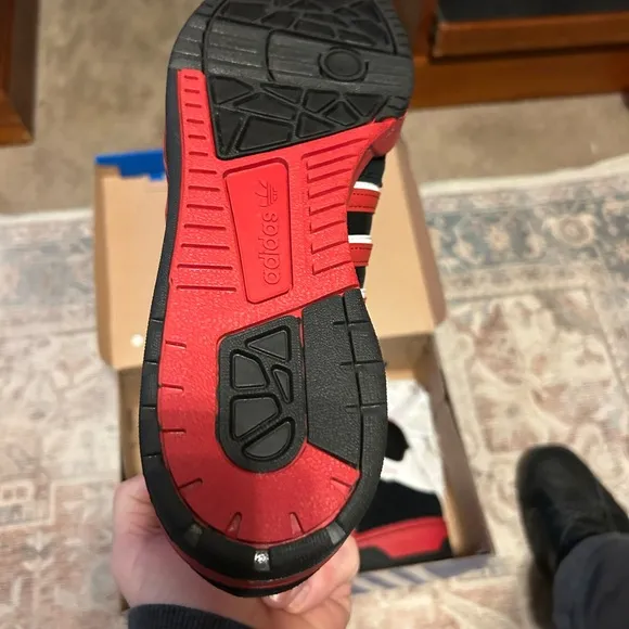 Adidas Black and Red High-Top Sneakers