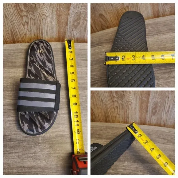 Adidas Fitfoam Zeitfrei Slides Sandals Mens Size 12 Black Gray