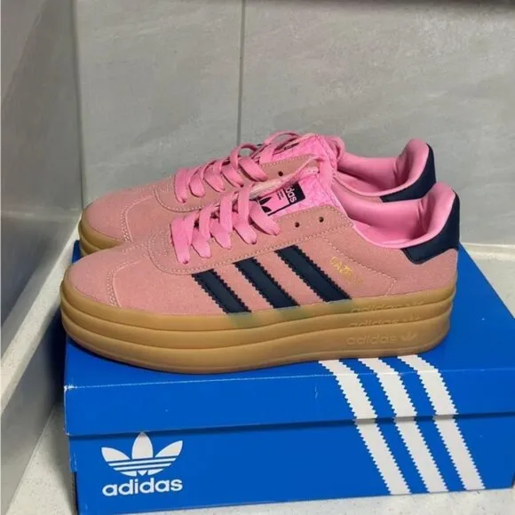 📦📫Adidas GAZELLE BOLD OG PINK H06122 Womens Sneakers
