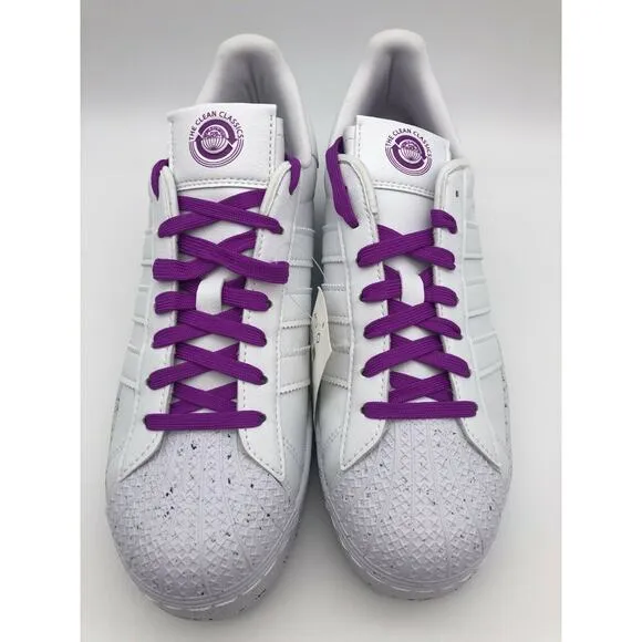 Adidas Originals Superstar Bold Lifestyle Sneakers White/Purple FY0129 Size 9