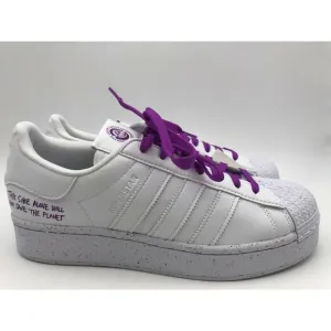 Adidas Originals Superstar Bold Lifestyle Sneakers White/Purple FY0129 Size 9