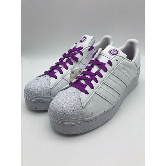 Adidas Originals Superstar Bold Lifestyle Sneakers White/Purple FY0129 Size 9