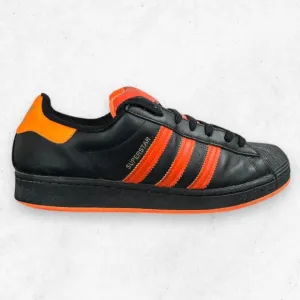 Adidas Superstar Low Top‎ Sneakers Black Orange Men 10.5 Shell-Toe FV3021