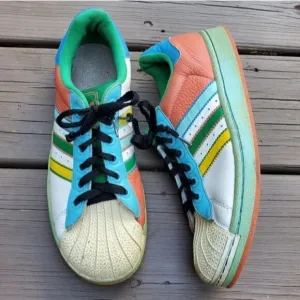 Adidas Superstar Rare Bold Colorway Shell Toe Low Top Leather Trainers Sneakers