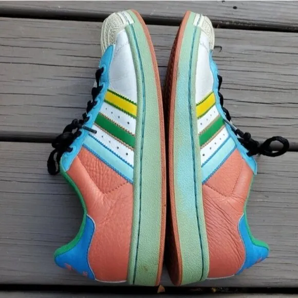 Adidas Superstar Rare Bold Colorway Shell Toe Low Top Leather Trainers Sneakers