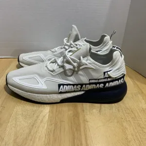 Adidas ZX 2K Boost Bold Logo FX7036 Blue White Graphic Mens Shoe Size 14