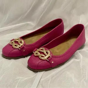 AEROSOLES® Big Bet Flat Shoes in pink leather, size 6