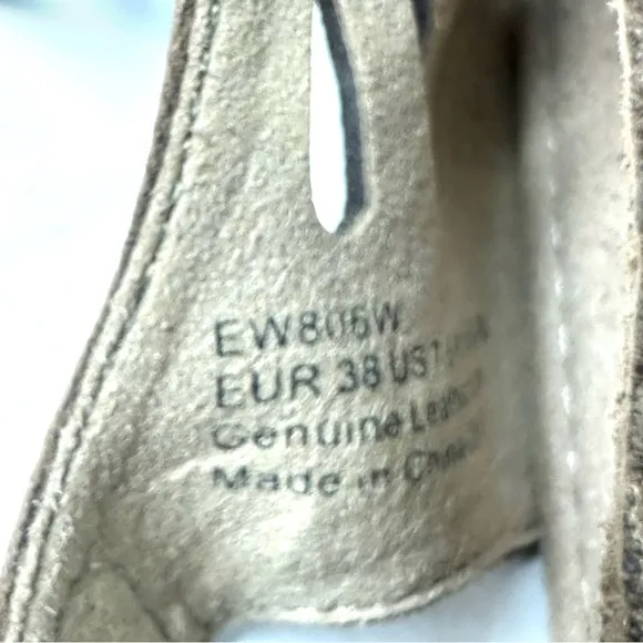 Aetrex Giselle Sandals 7.5 Brown Leather Wedge Shoes Womens EU 38
