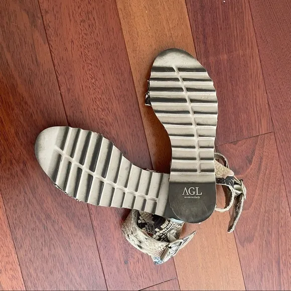 AGL Attilio Giusti Leombruni Snake Print Sandals