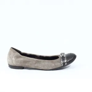 AGL Ballet Flats Women Cap Toe Shoes Eu 41 Leather Slip on Horse bit