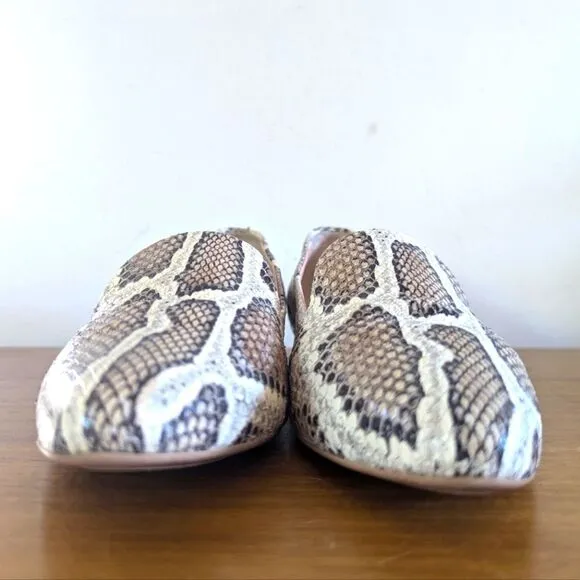 AGL Embossed Venetian Snakeskin Leather Flats 6/36 Rock Glam Boho Preppy Chic