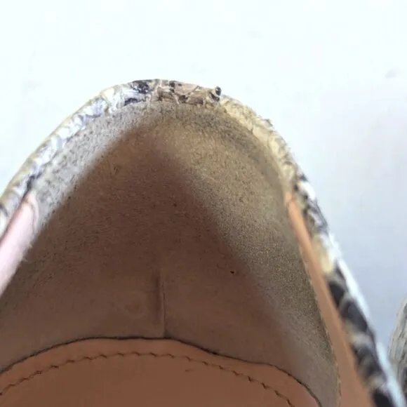 AGL Embossed Venetian Snakeskin Leather Flats 6/36 Rock Glam Boho Preppy Chic