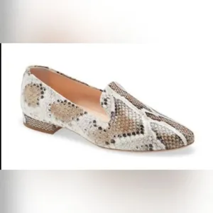 AGL Embossed Venetian Snakeskin Leather Flats 6/36 Rock Glam Boho Preppy Chic