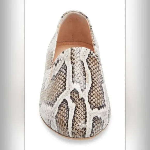 AGL Embossed Venetian Snakeskin Leather Flats 6/36 Rock Glam Boho Preppy Chic