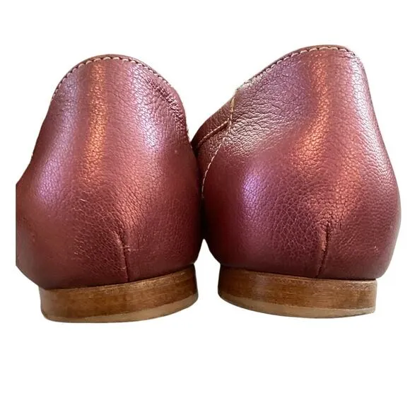AGL Monika Cap Toe Ballet Flat 39.5 US 9.5 Purple Pink Python Leather Old Money