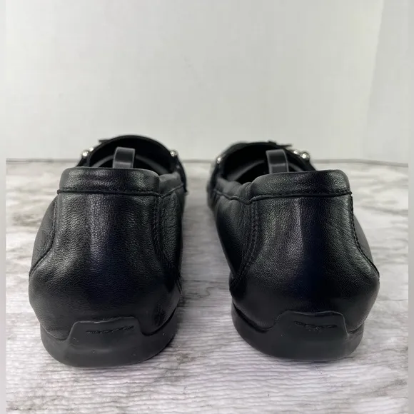 AGL Womens Black Nappa Leather Moccasin Loafer Flat EUR 39.5 US 9.5 Shoes
