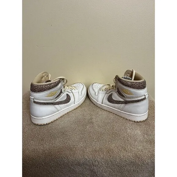 Air Jordan 1 High 'Craft Vibrations of Naija' White Sneakers Size 8 FD8631-100