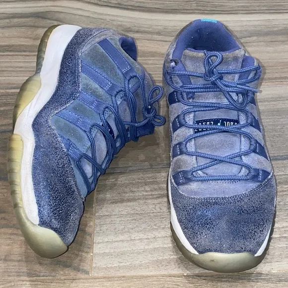 Air Jordan 11 Retro Low GS Blue Moon Shoes, S:6.5Y