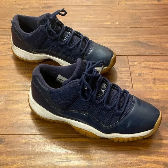 Air Jordan 11 Retro Low Midnight Navy Gum Sneakers, Size: 6.5Y