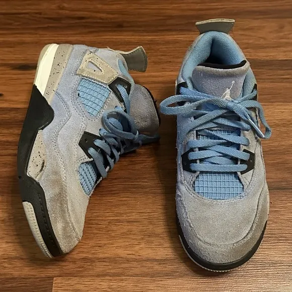 Air Jordan 4 Retro PS “University Blue” Sneakers, Size: 1Y