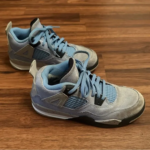 Air Jordan 4 Retro PS “University Blue” Sneakers, Size: 1Y