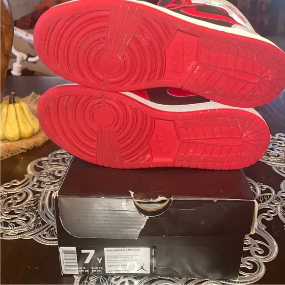 Air Jordan High-Top Sneakers Red and Gray