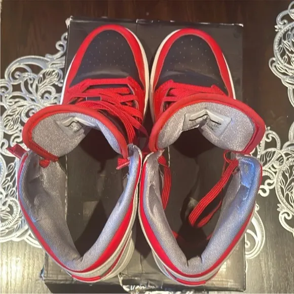 Air Jordan High-Top Sneakers Red and Gray
