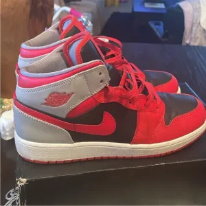 Air Jordan High-Top Sneakers Red and Gray