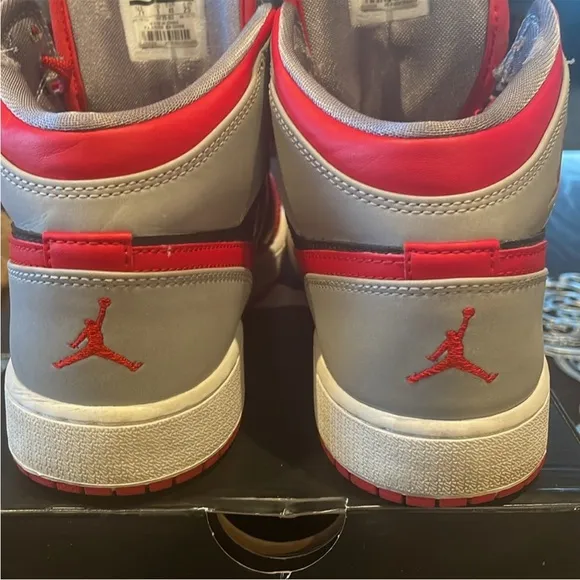 Air Jordan High-Top Sneakers Red and Gray