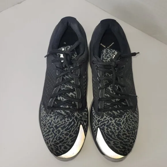 Air Jordan Trainer Flight Runner Black White Wolf Grey Print‎ Men's Sneakers
