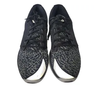 Air Jordan Trainer Flight Runner Black White Wolf Grey Print‎ Men's Sneakers